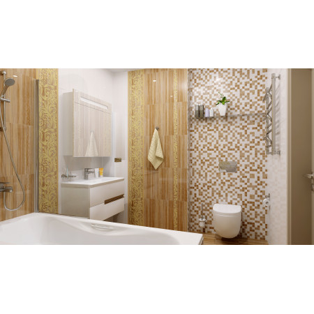 Плитка Декор Ампир бежевый темный 25х50