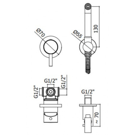 Гигиенический душ Paffoni LIGHT KITDUP110NO