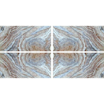 Керамогранит Zenit Blue Bookmatch B Full Lappato 60x120