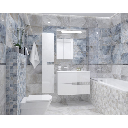 Плитка Бордюр металл серебро глянцевое 2,9х75