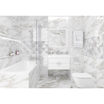 Плитка Декор Balance белый 25х75