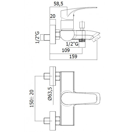 Смеситель для ванны Paffoni Lime LM022CR
