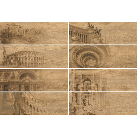 Керамогранит Italian Wood Honey Декор GT-251/d01 20х60 (микс)