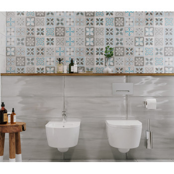 Плитка LBU092D Lissabon рельеф серый 25x75