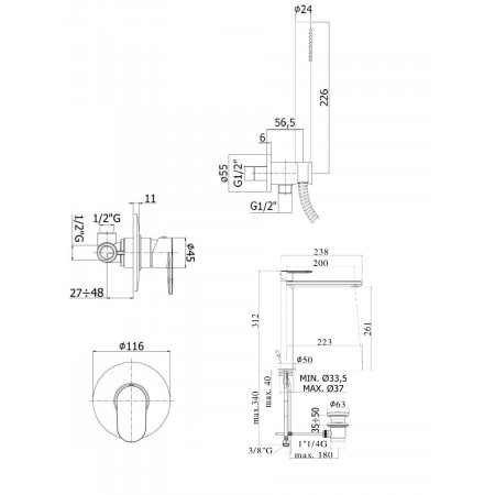Комплект для душа Paffoni Candy KITCA010HCR085