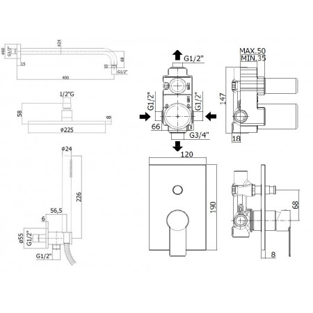 Комплект для душа Paffoni Tango KITTA015RCR