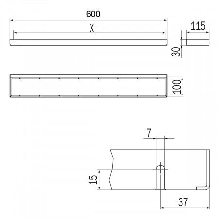 Рейлинг для аксессуаров INDA INDISSIMA BARRA A8883DNS