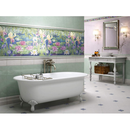 Плитка SPA017R Сад Моне бордюр зеленый обрезной 30*2.5