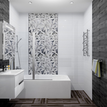 Плитка Декор Апрель черный-2 25х50