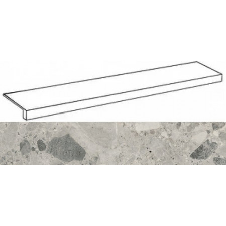 Ступени 620070002345 Continuum Stone Grey Scalino Frontale 33x160