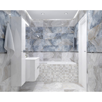 Плитка Бордюр металл серебро глянцевое 2,9х75