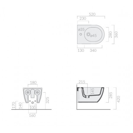 Биде подвесное Galassia DREAM 7335