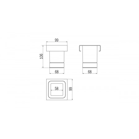 Модуль стакана для рейлинга INDA INDISSIMA BARRA A8810MNS21