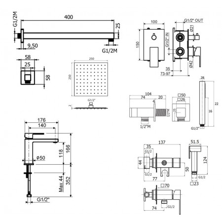 Комплект для душа Plumberia Selection TAG KITZTG18CR53