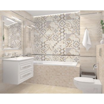 Плитка Woody серый узор 25х75