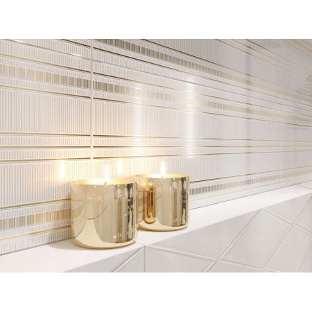 Плитка A-MT1U381J Metallic Спецэлемент металлический золотистый 1x75