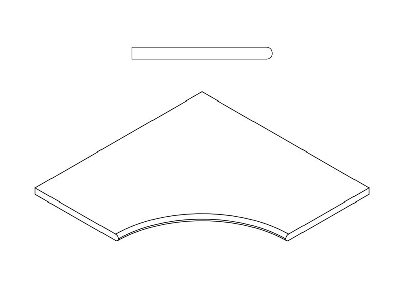Керамогранит 620090000751 Бортик Миллениум Блэк угловой закругленный 60х60
