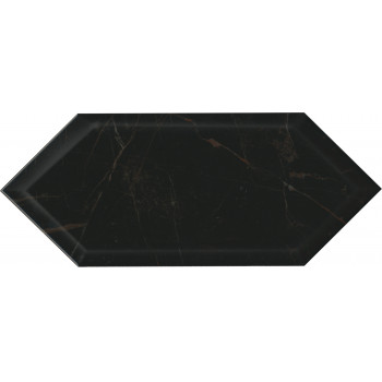 Плитка 35010 Келуш грань черный глянцевый 14х34