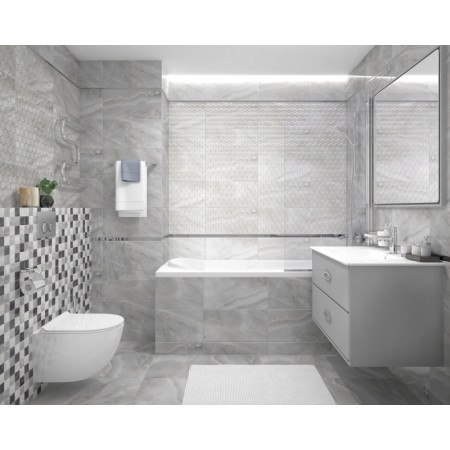 Мозаика MM34040 Декор Prime мозаичный серый микс 25х25