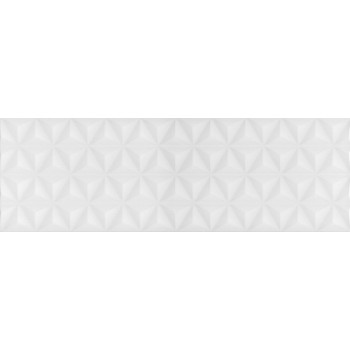 Плитка 12119R Диагональ белый структура обрезной 25x75