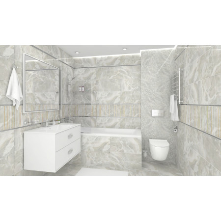 Плитка Декор Plazma Nuance белый 30х60