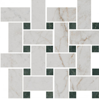 Мозаика T038/SG6540 Серенада мозаичный белый лаппатированный 32x32