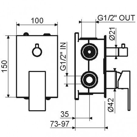 Комплект смесителя для душа Plumberia Selection KITTG1901CR