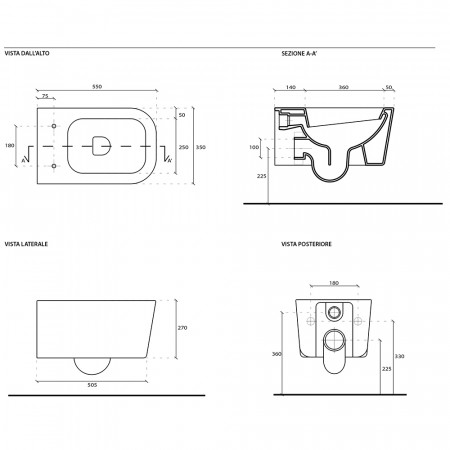 Унитаз подвесной GALASSIA Meg11Pro 5486NEMT