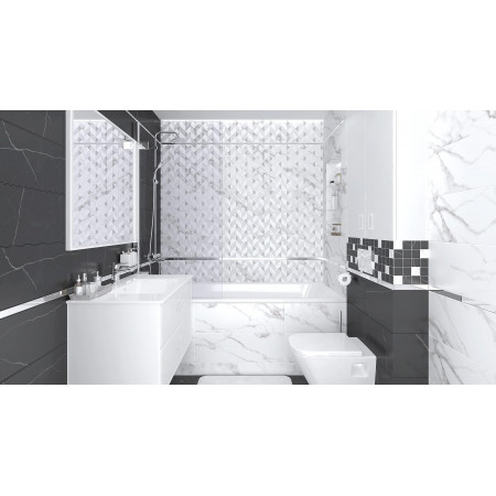 Плитка Декор Granada белый 25х75