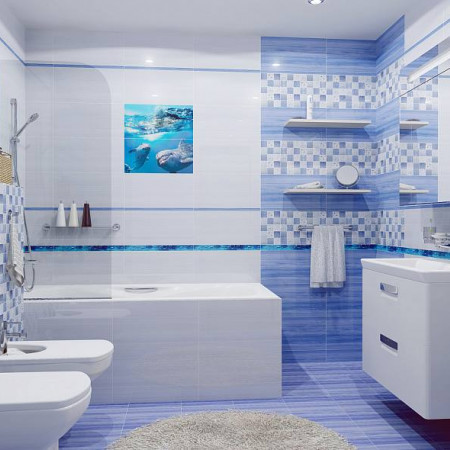 Плитка Бордюр Mono blue 50x2