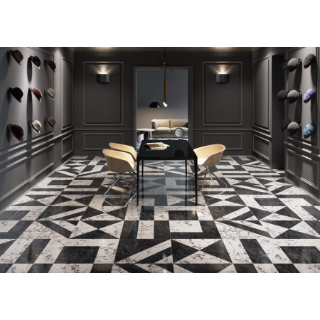 Керамогранит SG565402R Бьянко Неро белый чёрный лаппатированный 60*119.5