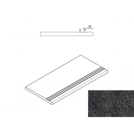 Ступени 620040000101 Ступень Рум Блэк закругленная грип Х2 30х60