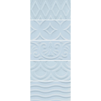 Плитка 16015 Авеллино голубой структура mix 7.4*15