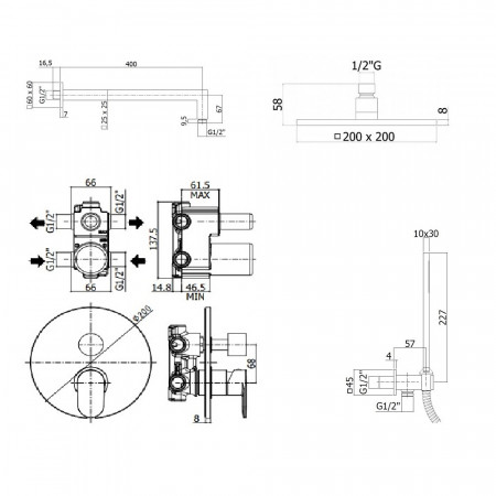 Комплект для душа Paffoni Candy KITCA018SCR