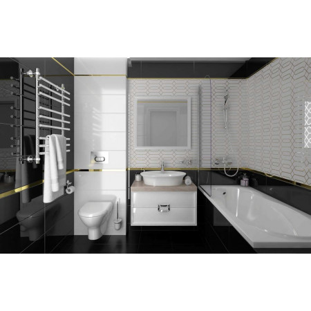 Плитка Декор Simple белый 25х75