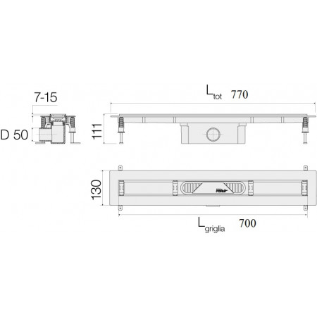 Душевой трап VALSIR ABS LINEA VS0701951