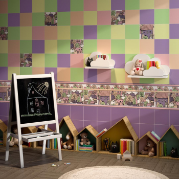 Плитка OS/A222/5009 Декор Городок 1 матовый 20x20