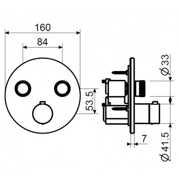 Внешняя часть встраиваемого смесителя для душа Plumberia Selection PSB1902NO