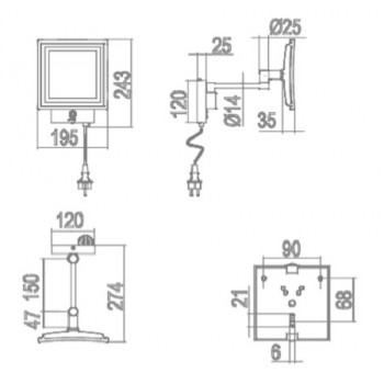 Косметическое зеркало INDA MY MIRROR AV258CNE