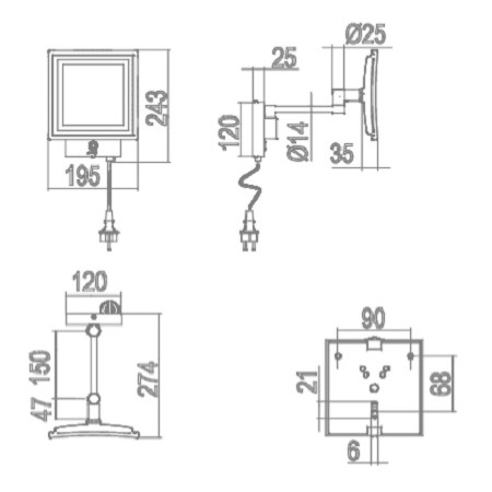 Косметическое зеркало INDA MY MIRROR AV258CNE