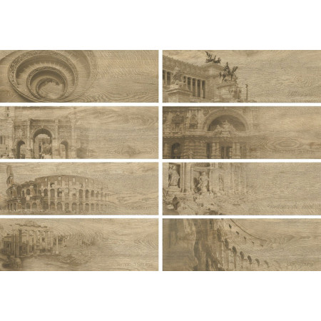 Керамогранит Italian Wood Beige Декор GT-250/d01 20х60 (микс)