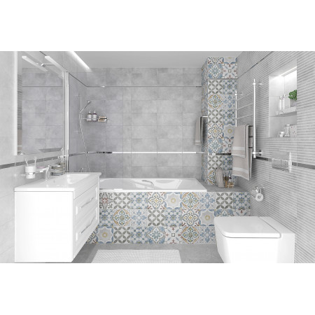 Плитка 08-00-06-2456 Atlas полоски серый 20х40