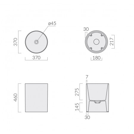 Раковина GALASSIA CORE46 7305NEMT