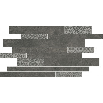 Керамогранит SBM011/SG458520 Ламелла серый темный мозаичный 50,2x25x8,5