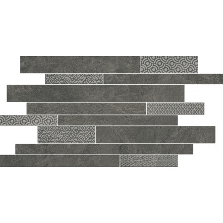 Керамогранит SBM011/SG458520 Ламелла серый темный мозаичный 50,2x25x8,5