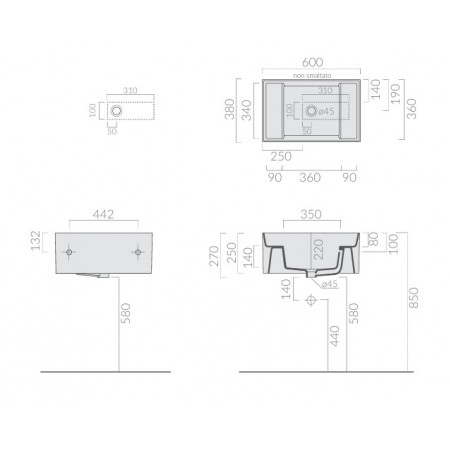 Подвесная раковина Galassia Meg11Pro 5484