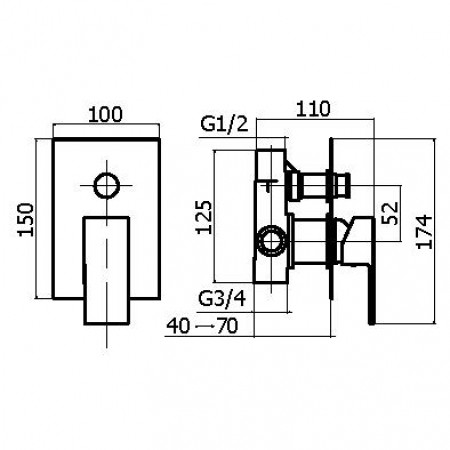 Комплект смесителя для душа Plumberia Selection KITTG1001CR