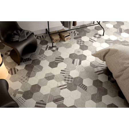 Керамогранит 22099 Hexatile Cement Garden Grey 17,5x20 (17 видов паттерна)