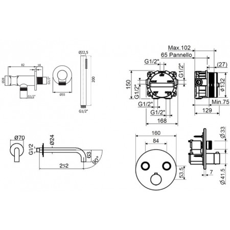 Комплект для ванны Plumberia Selection PS BOX KITPSB02NO260