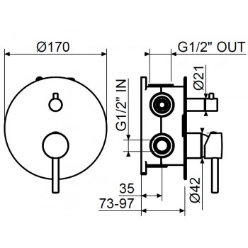 Комплект смесителя для душа Plumberia Selection KIT1901RS